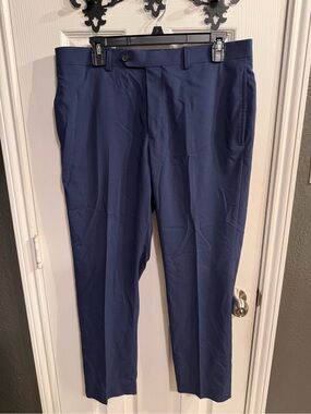 Ralph Lauren Men's Navy Flat-Front Dress Pants